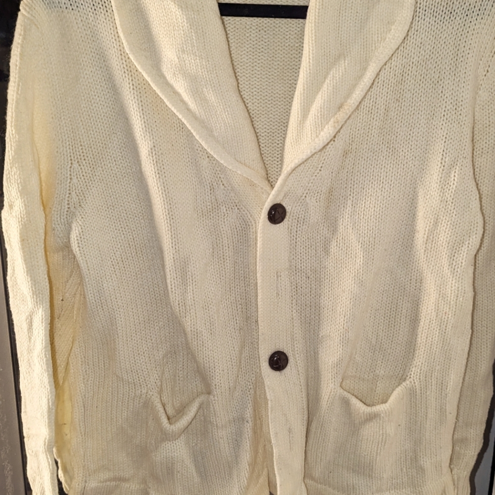 Cute Oversized Button up Cardigan - Wool Fiber with Acrylic Size (L)